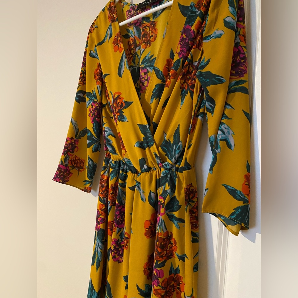 AKIRA Floral Patterned Long Sleeve Dress - Picture 2 of 5
